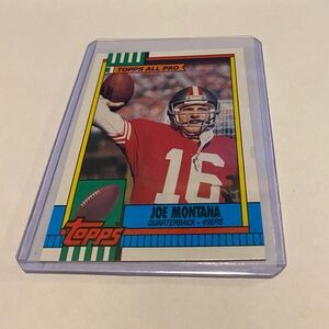 Joe Montana 1990 Topps Football Card Vintage Collectible